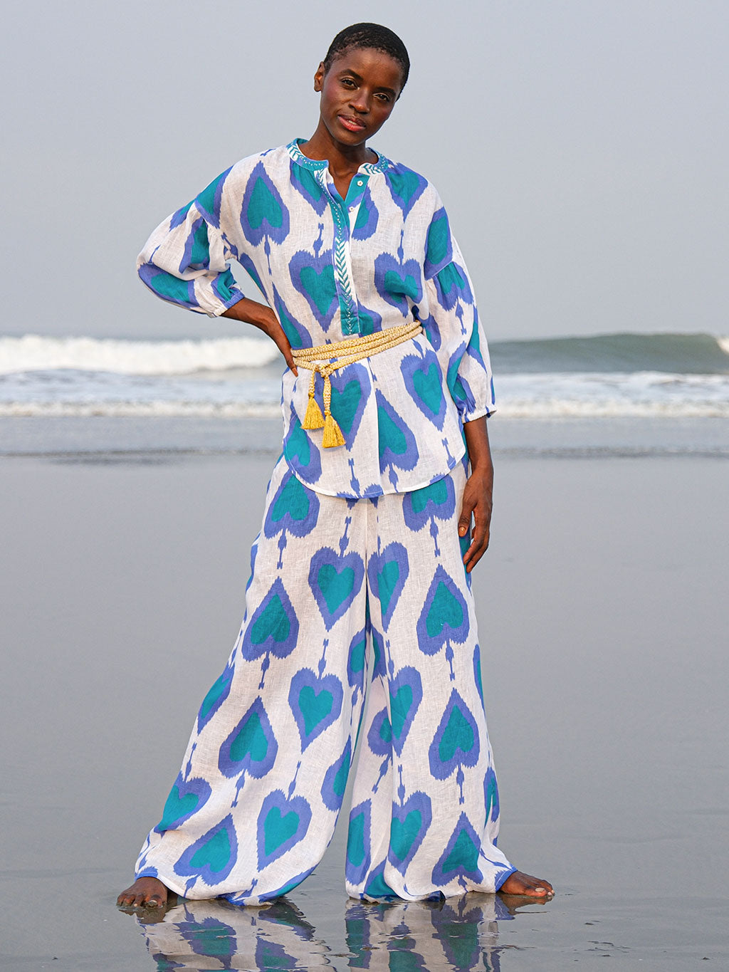 Sassafras Blouse Ikat Petrol