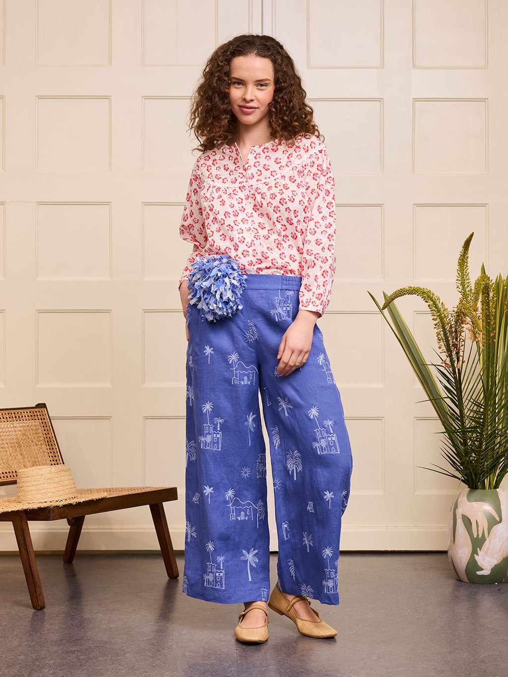 Fennel Pants Village on Blue