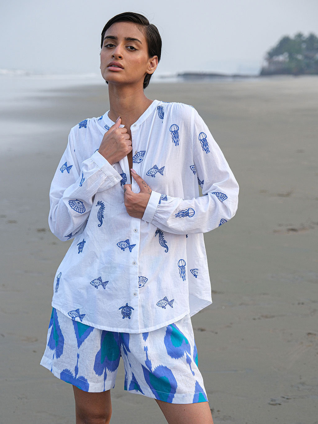 Columbia Blouse Seaworld on White