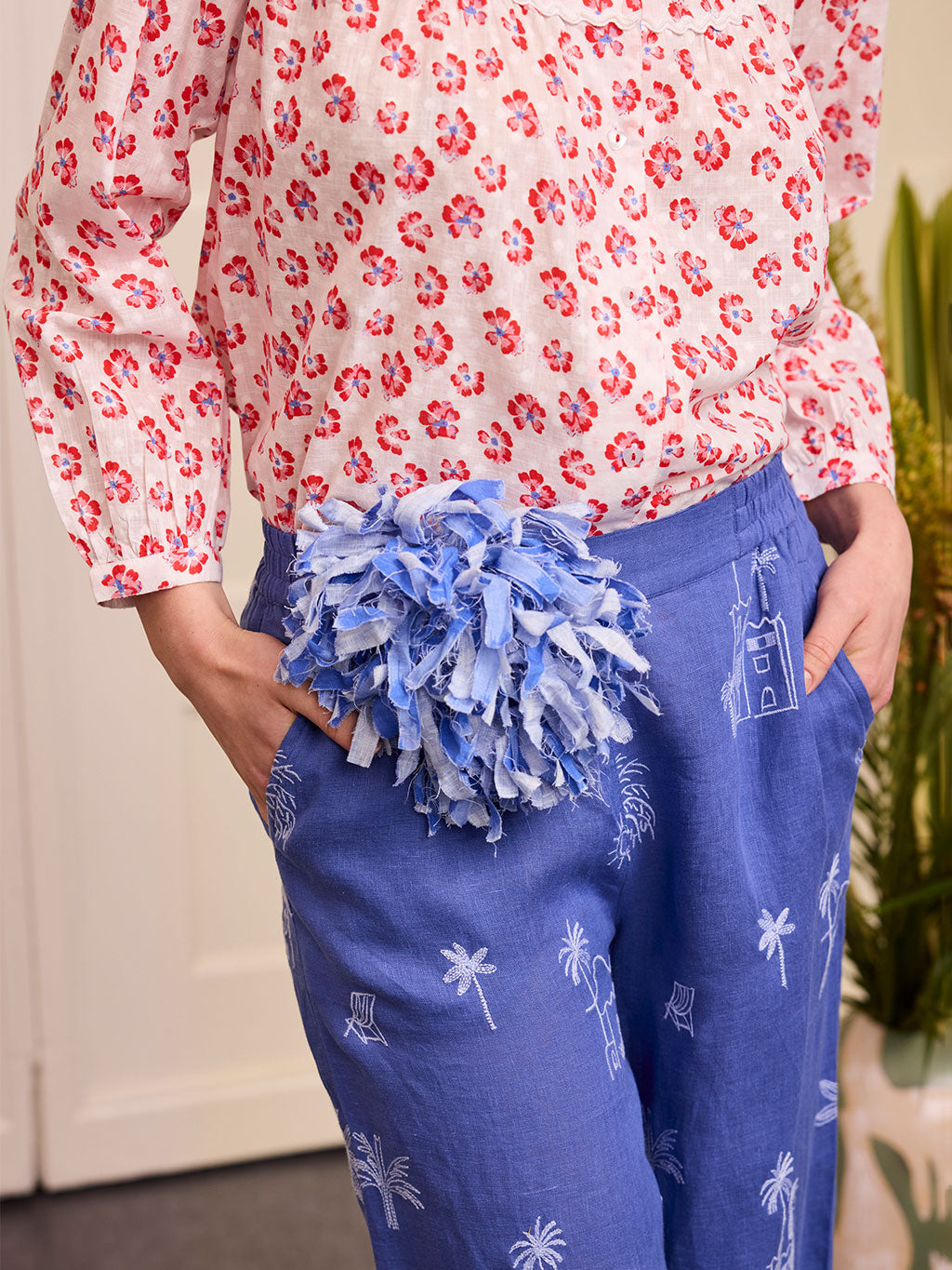 Fennel Pants Village on Blue