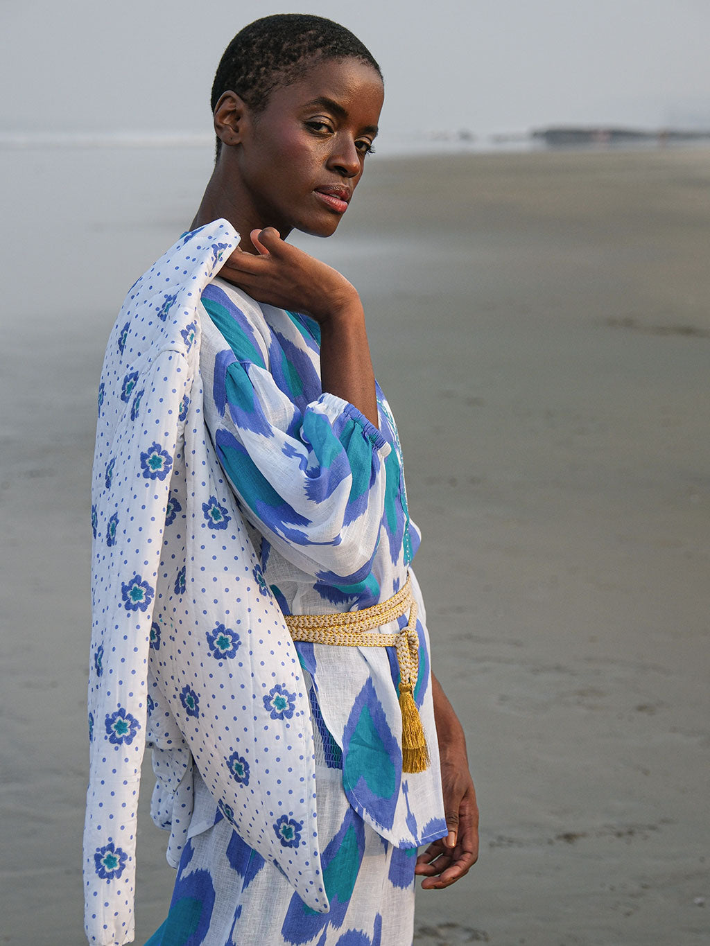 Sassafras Blouse Ikat Petrol