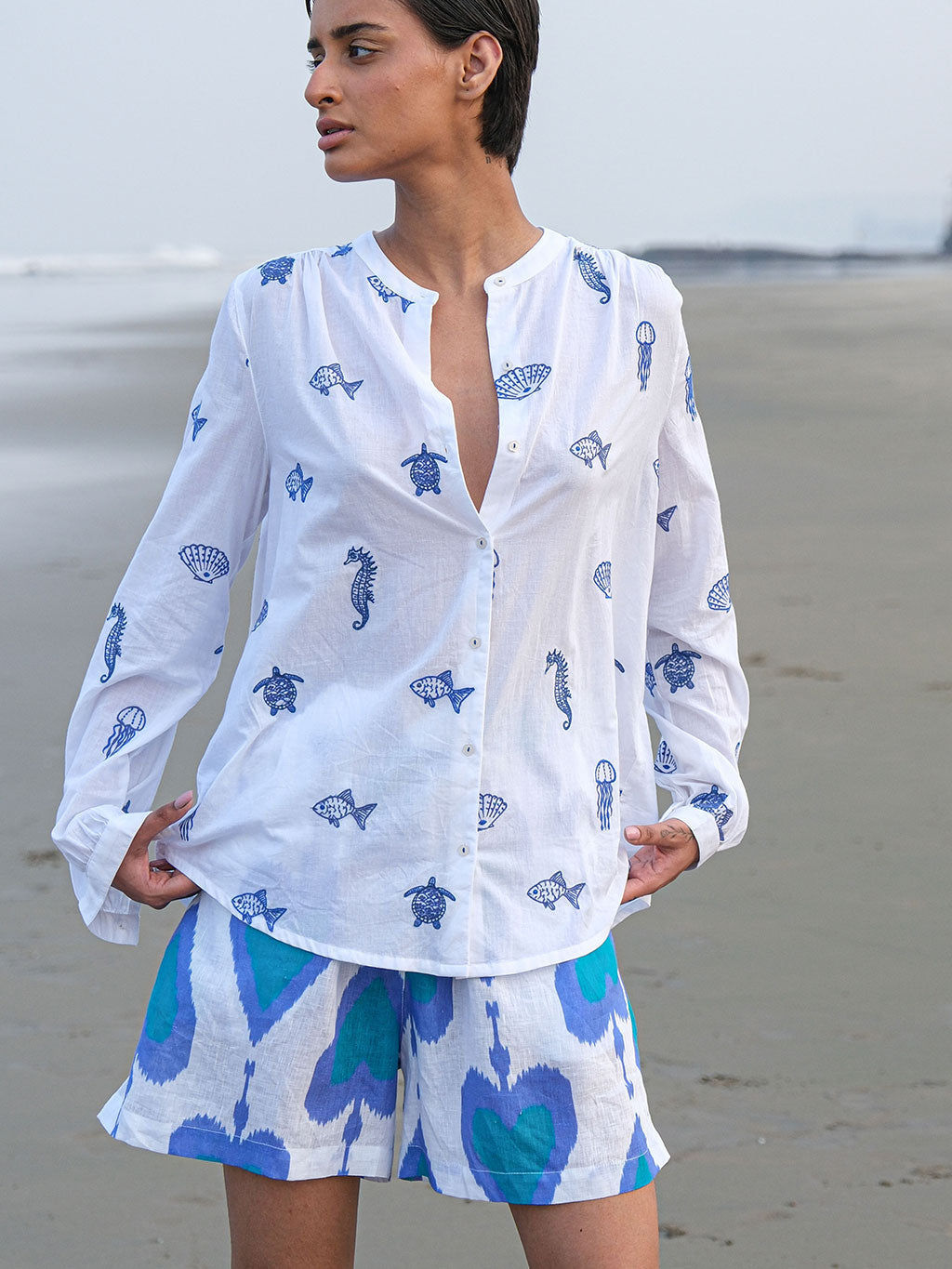 Columbia Blouse Seaworld on White