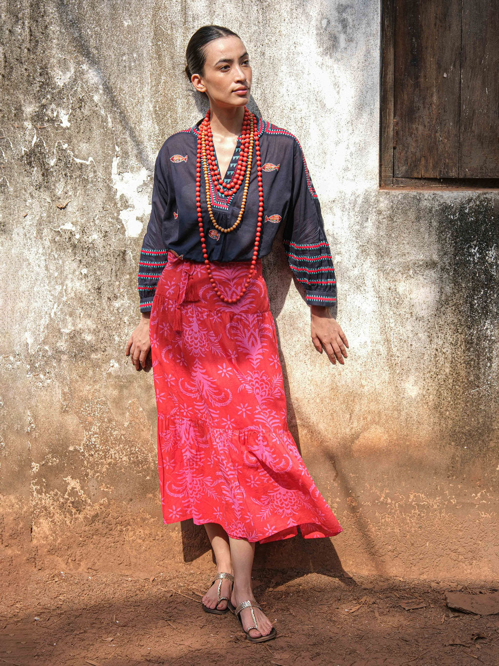 Tonka Skirt Red Palm