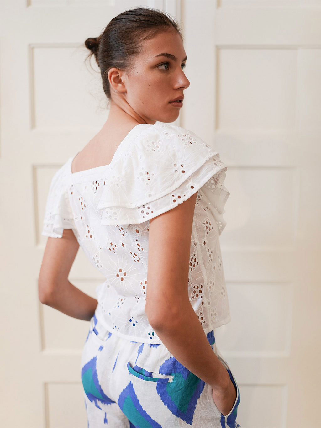 Sweet Pea Blouse Lace White