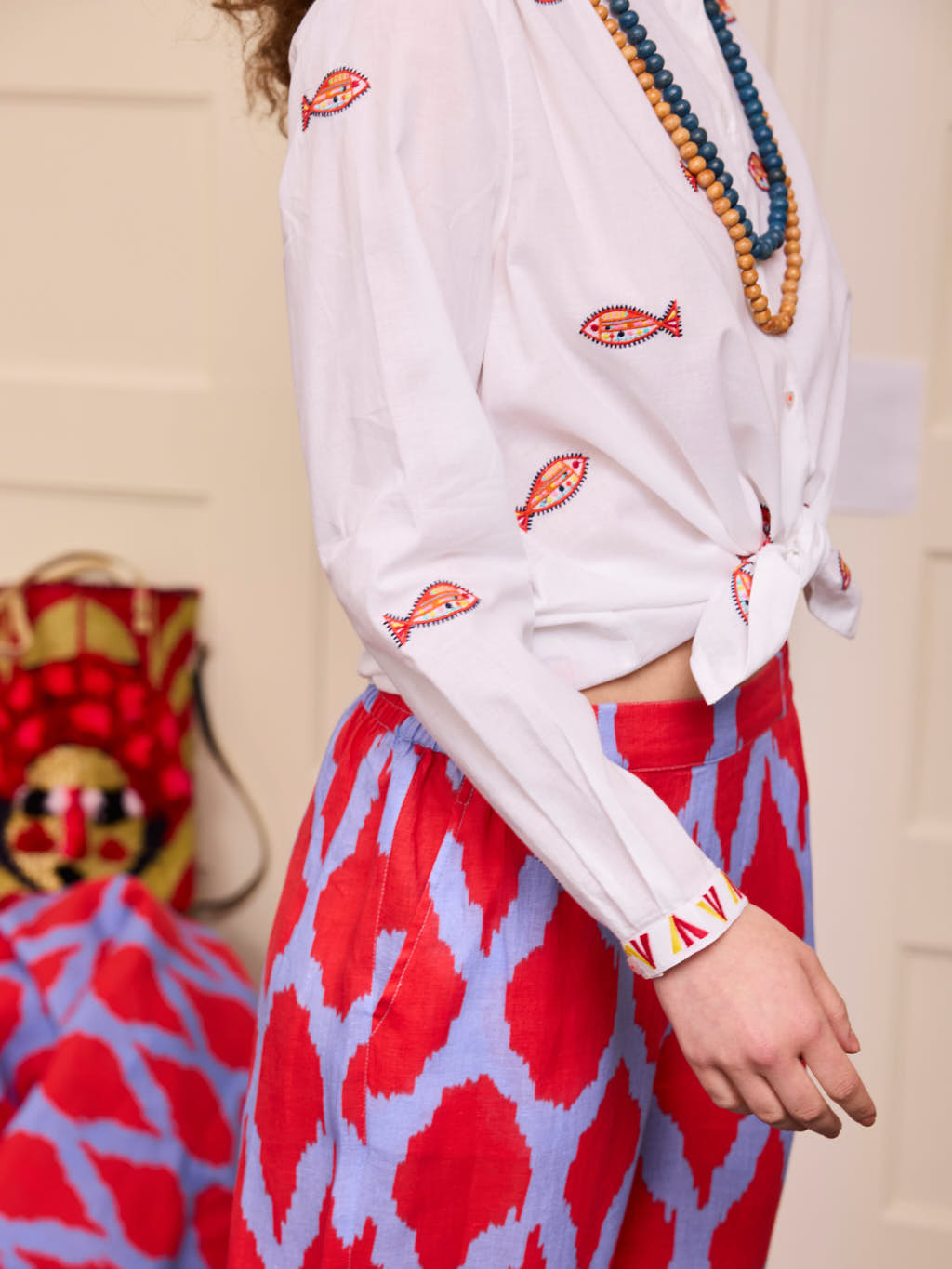 Columbia Blouse Fish on White
