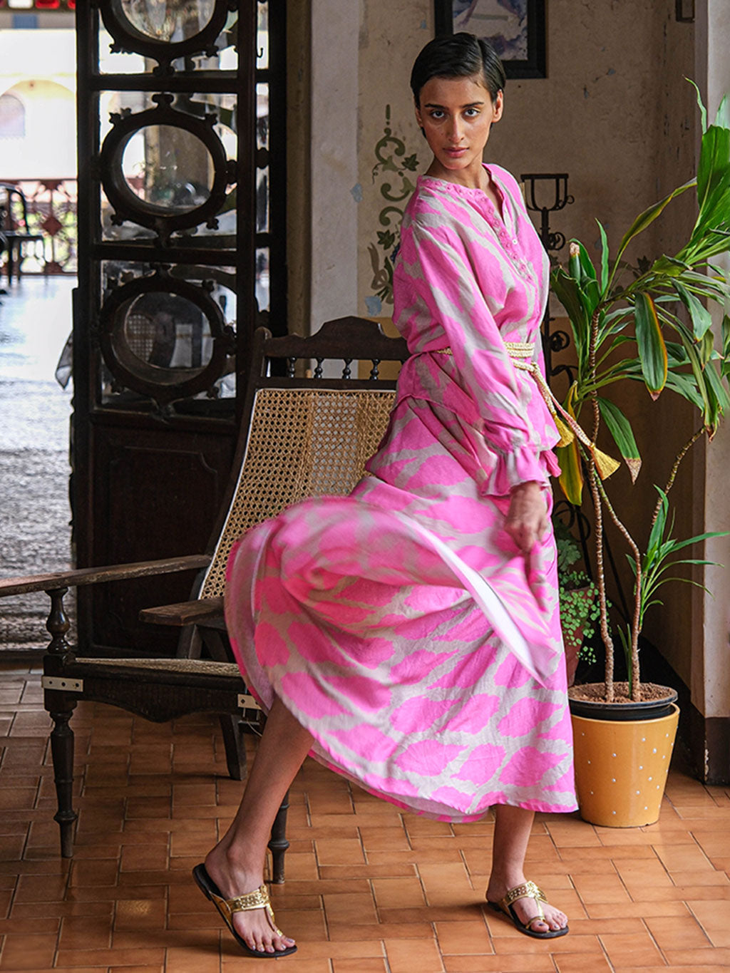 Vanilla Skirt Ikat Pink