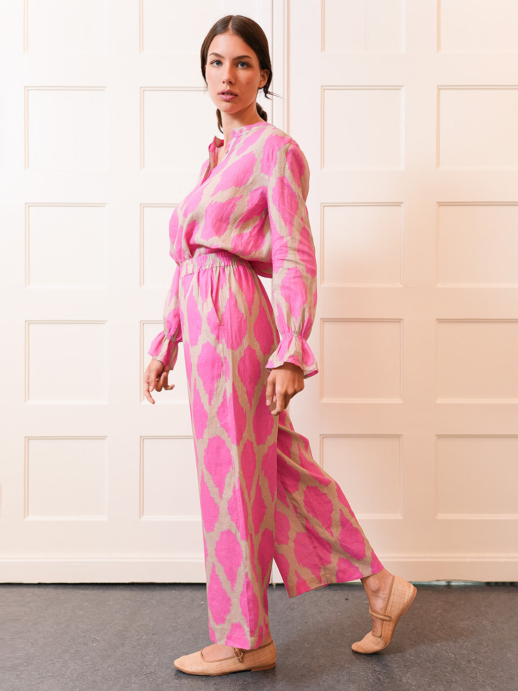 Broom Blouse Ikat Pink