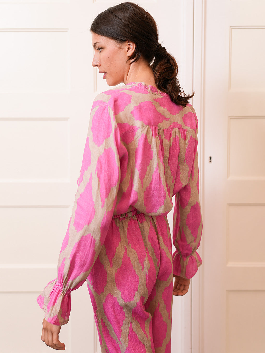 Broom Blouse Ikat Pink