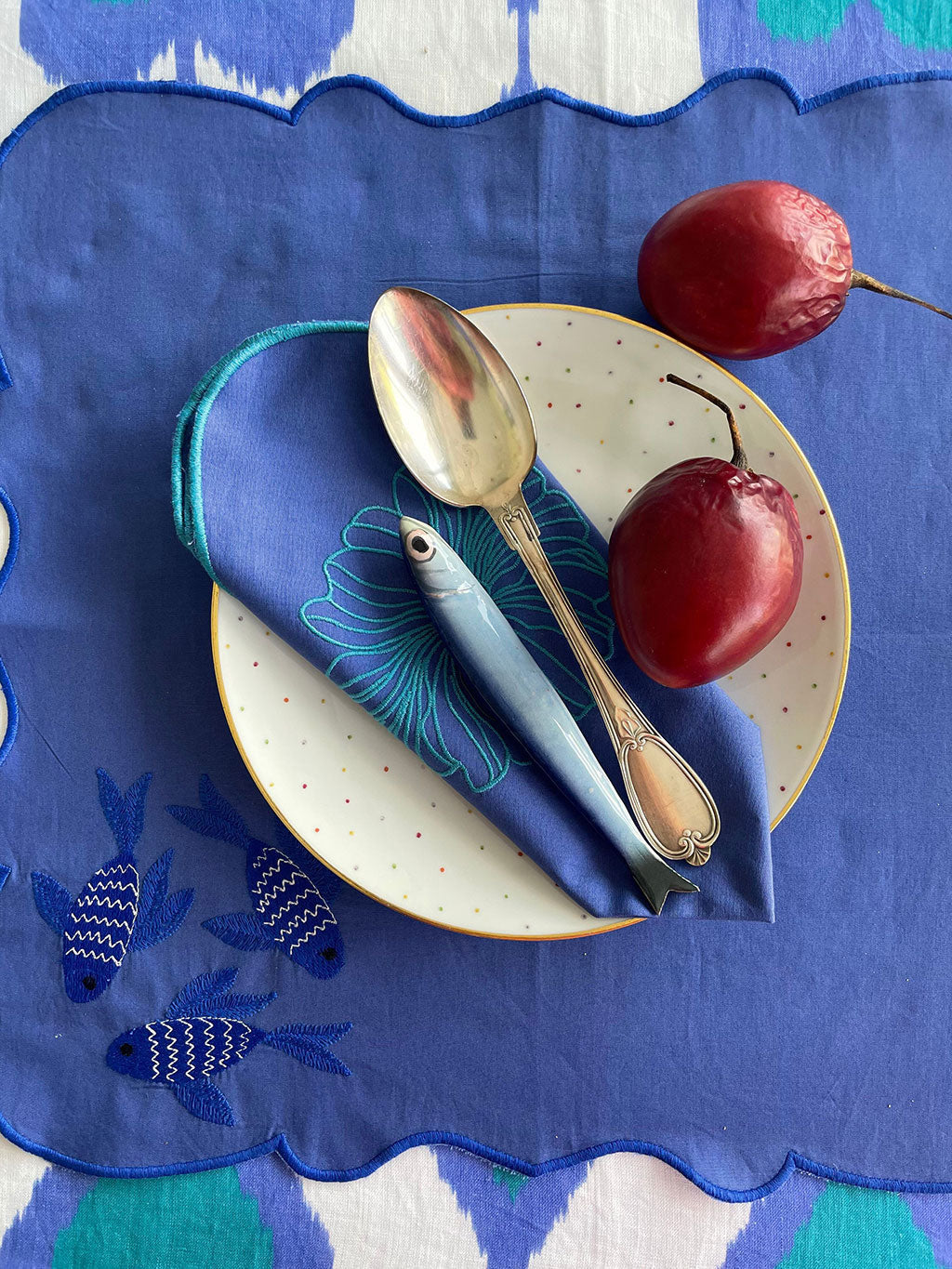 Napkin Fish on Blue