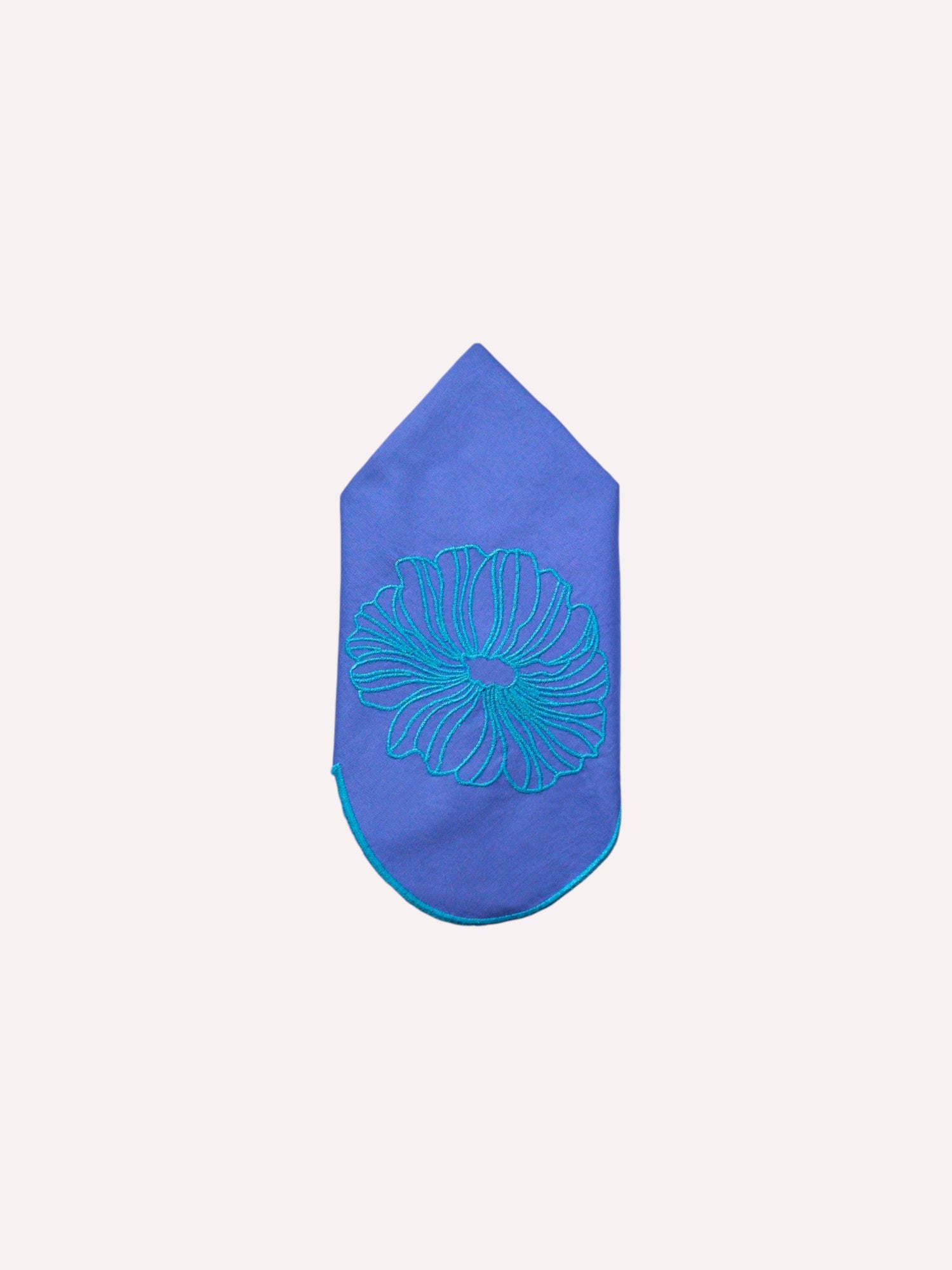 Napkin Petrol Flower on Blue