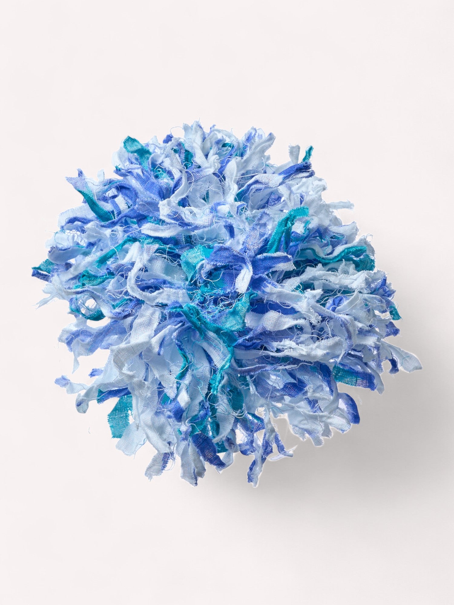 Flower Brooch Ikat Petrol