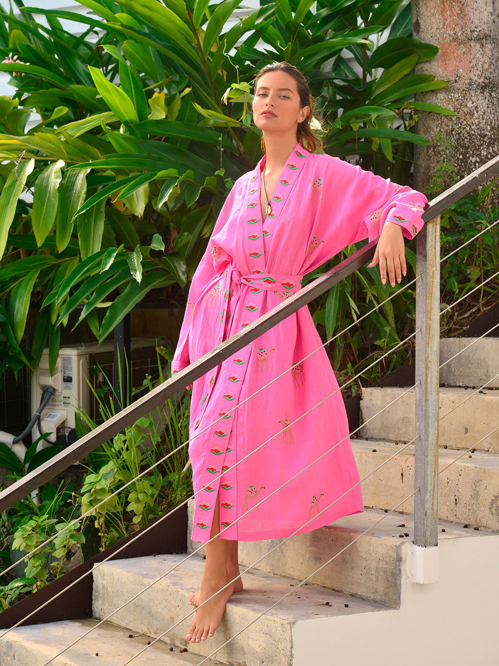 Kimono Camel on Pink