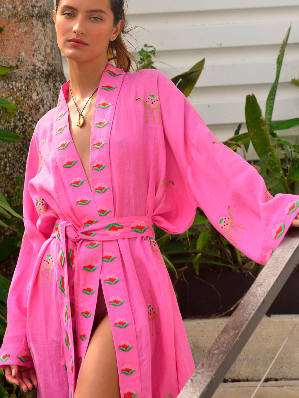 Kimono Camel on Pink