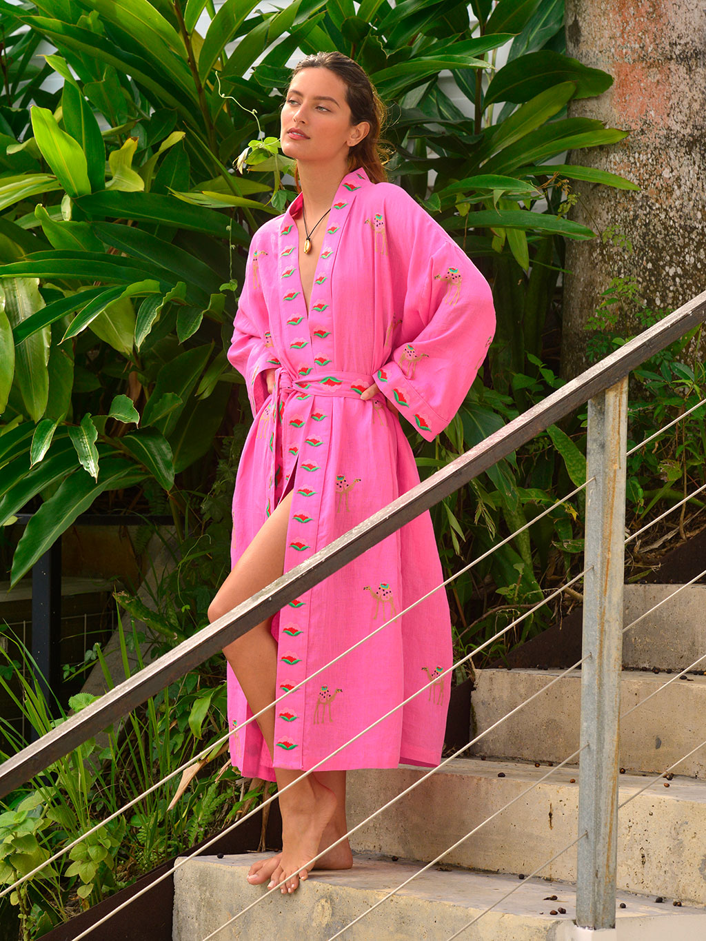 Kimono Camel on Pink