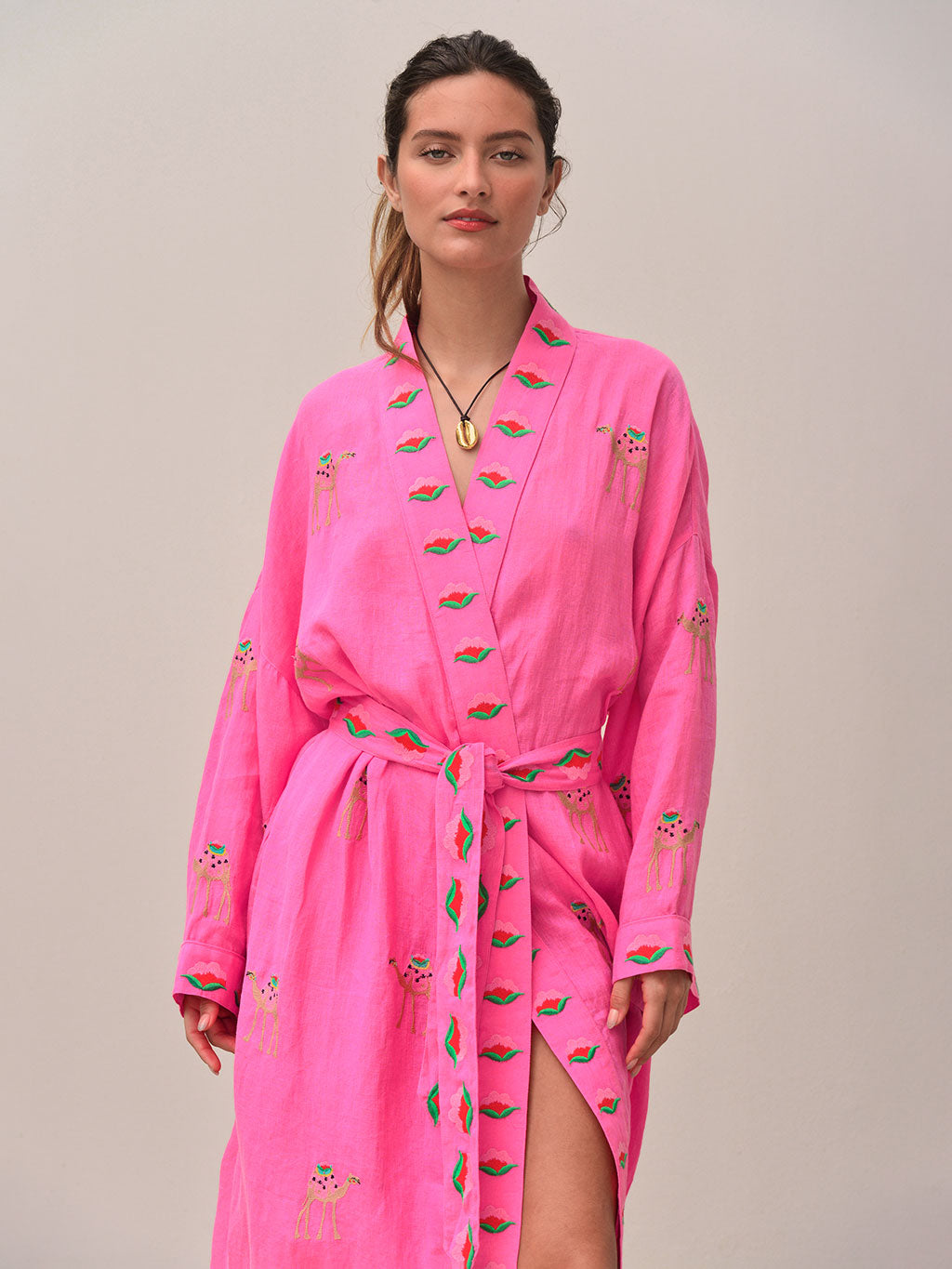 Kimono Camel on Pink