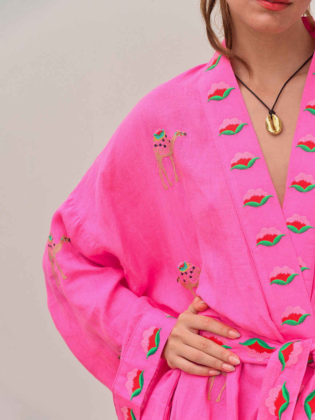 Kimono Camel on Pink