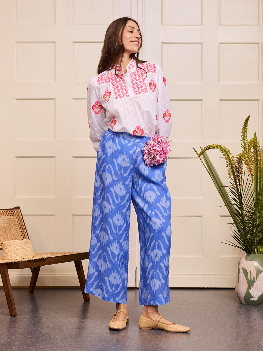 Fennel Pants Ikat Blue