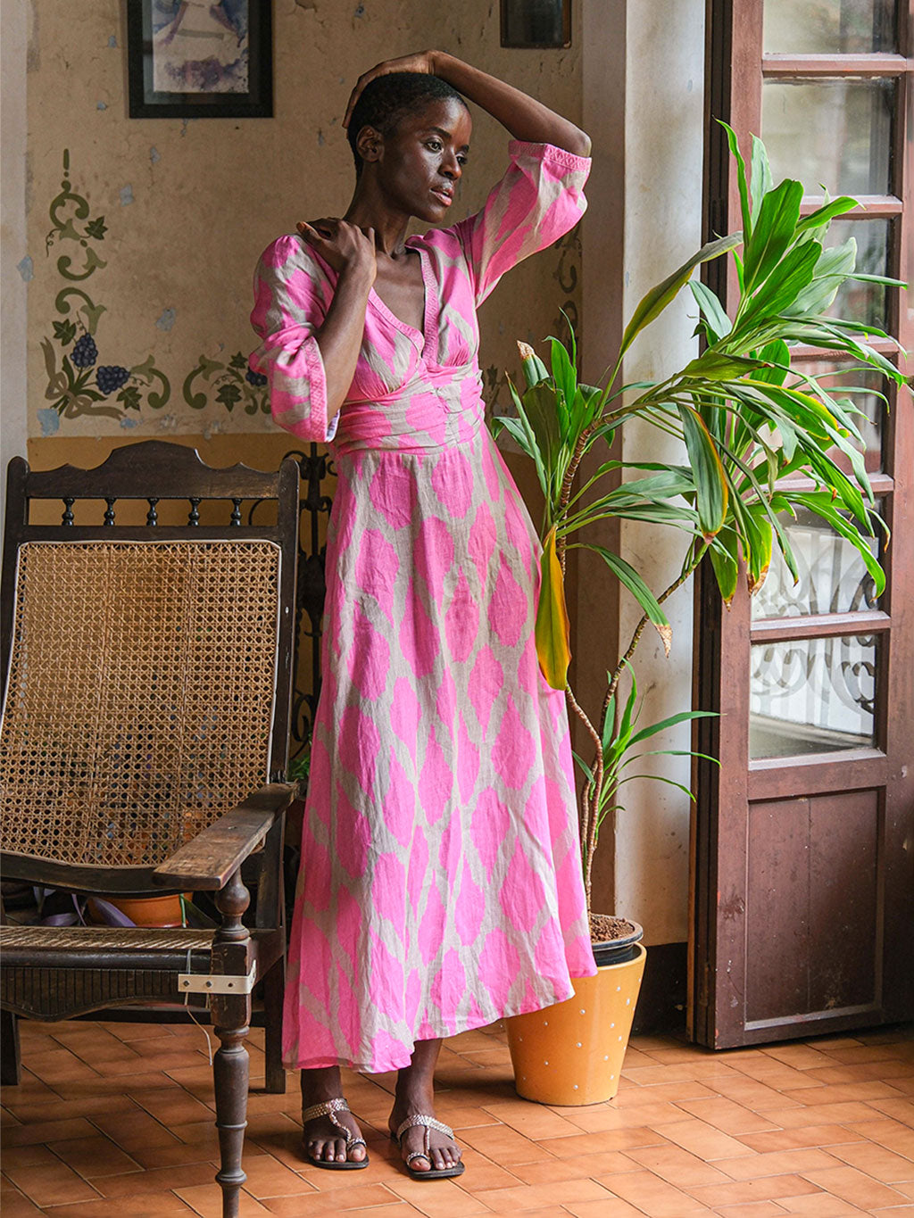 Sarsaparilla Dress Ikat Pink