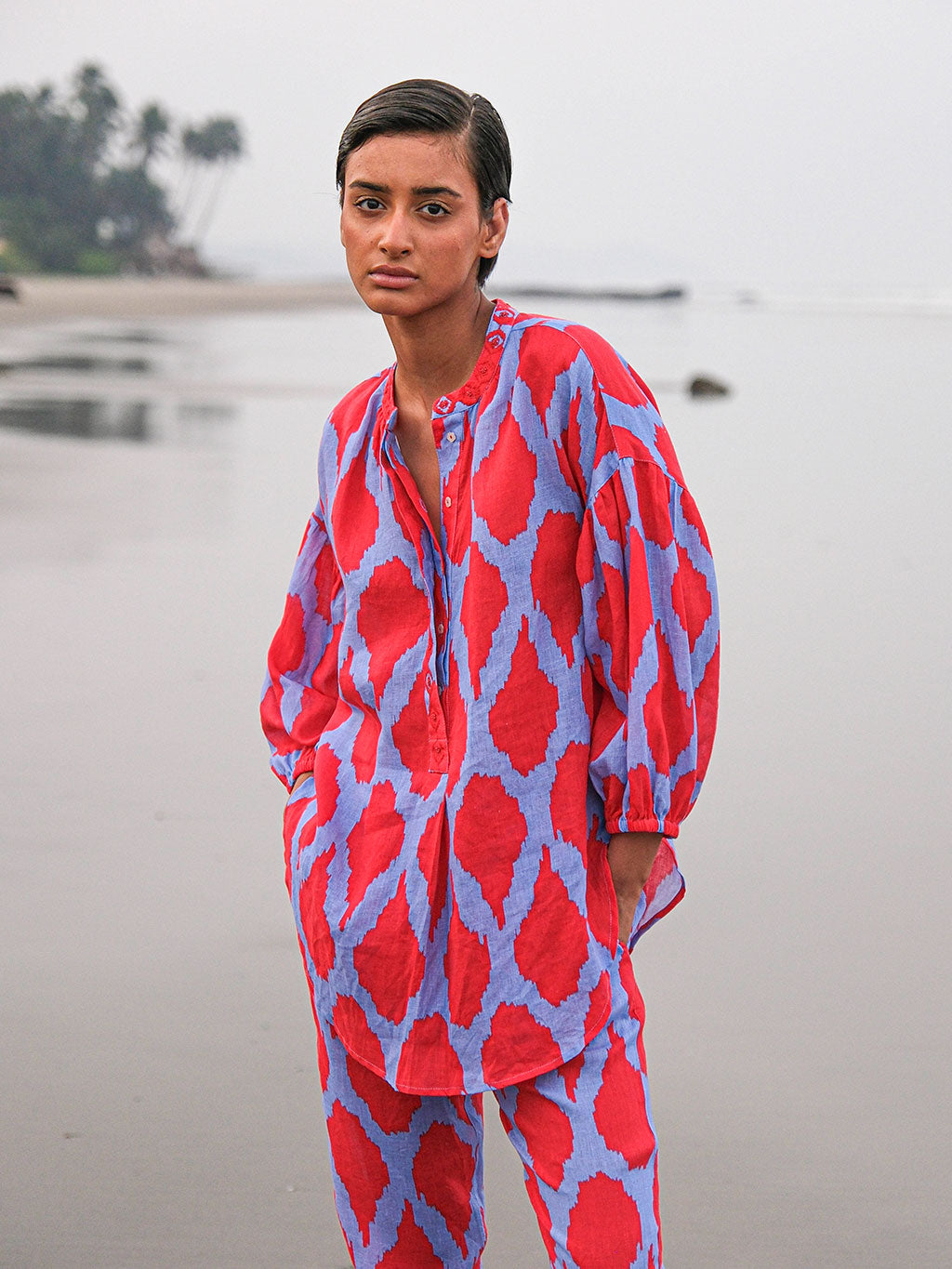 Sassafras Blouse Ikat Red