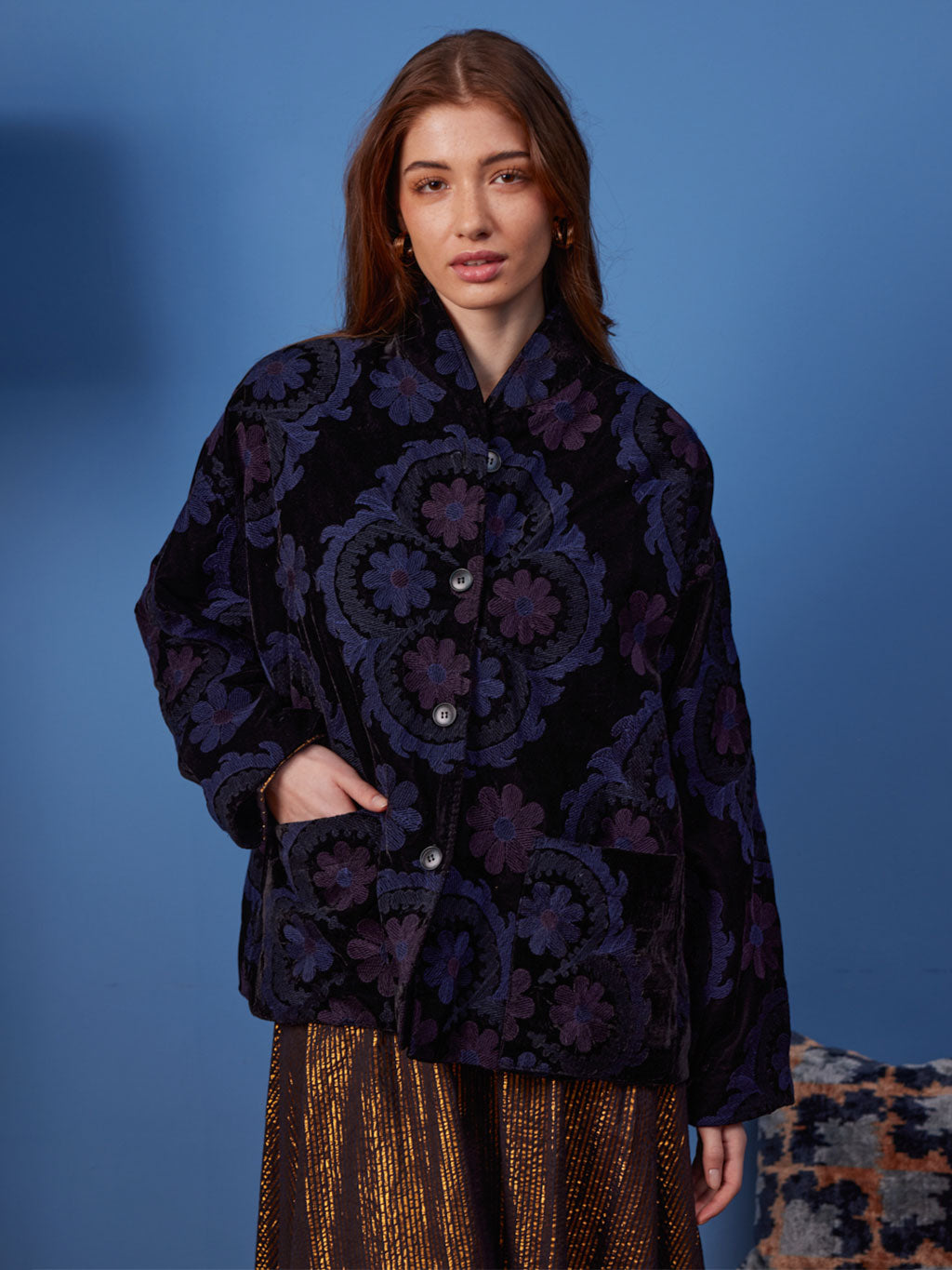 Cayenne Jacket Black Flower Embroidery