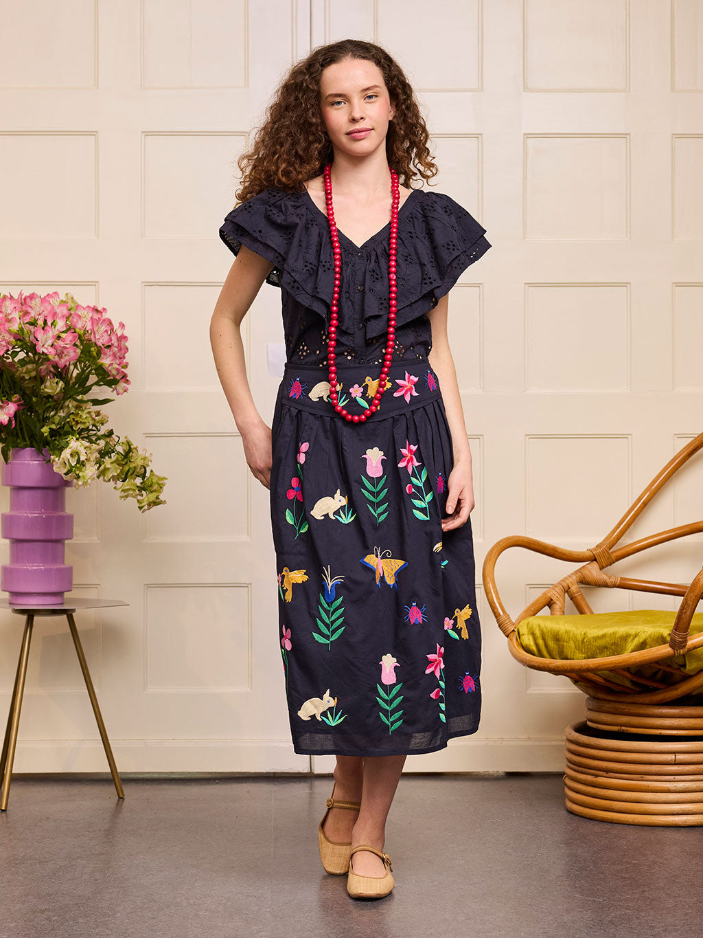 liten リテン Sweet pea Blouse Sweet Pea Blouse Lace Navy - Nimo with Love – Nimo With Love