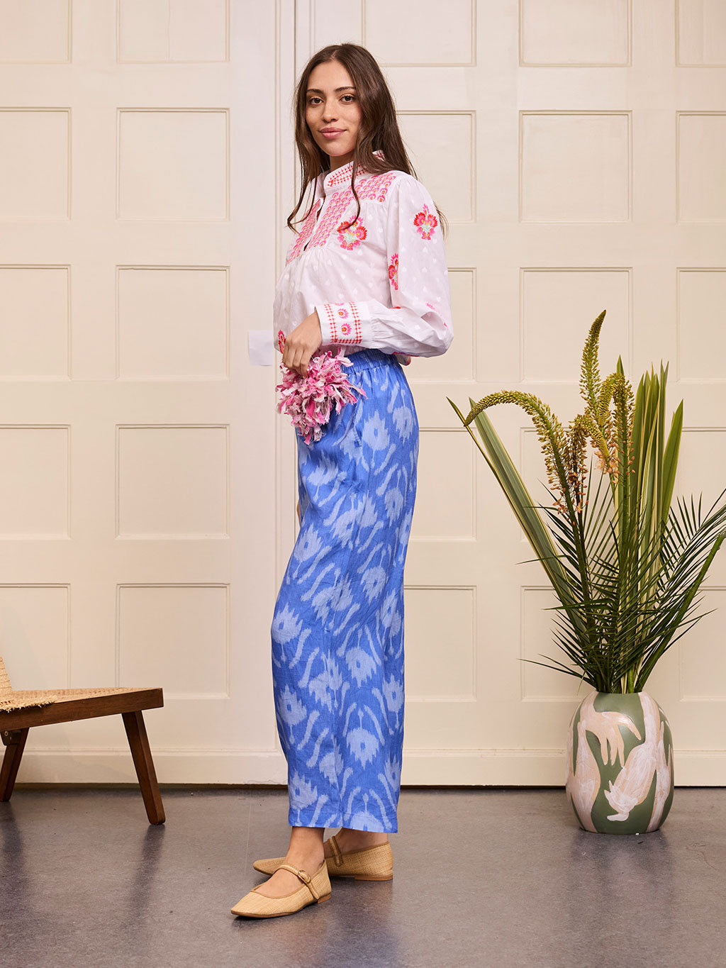 Fennel Pants Ikat Blue