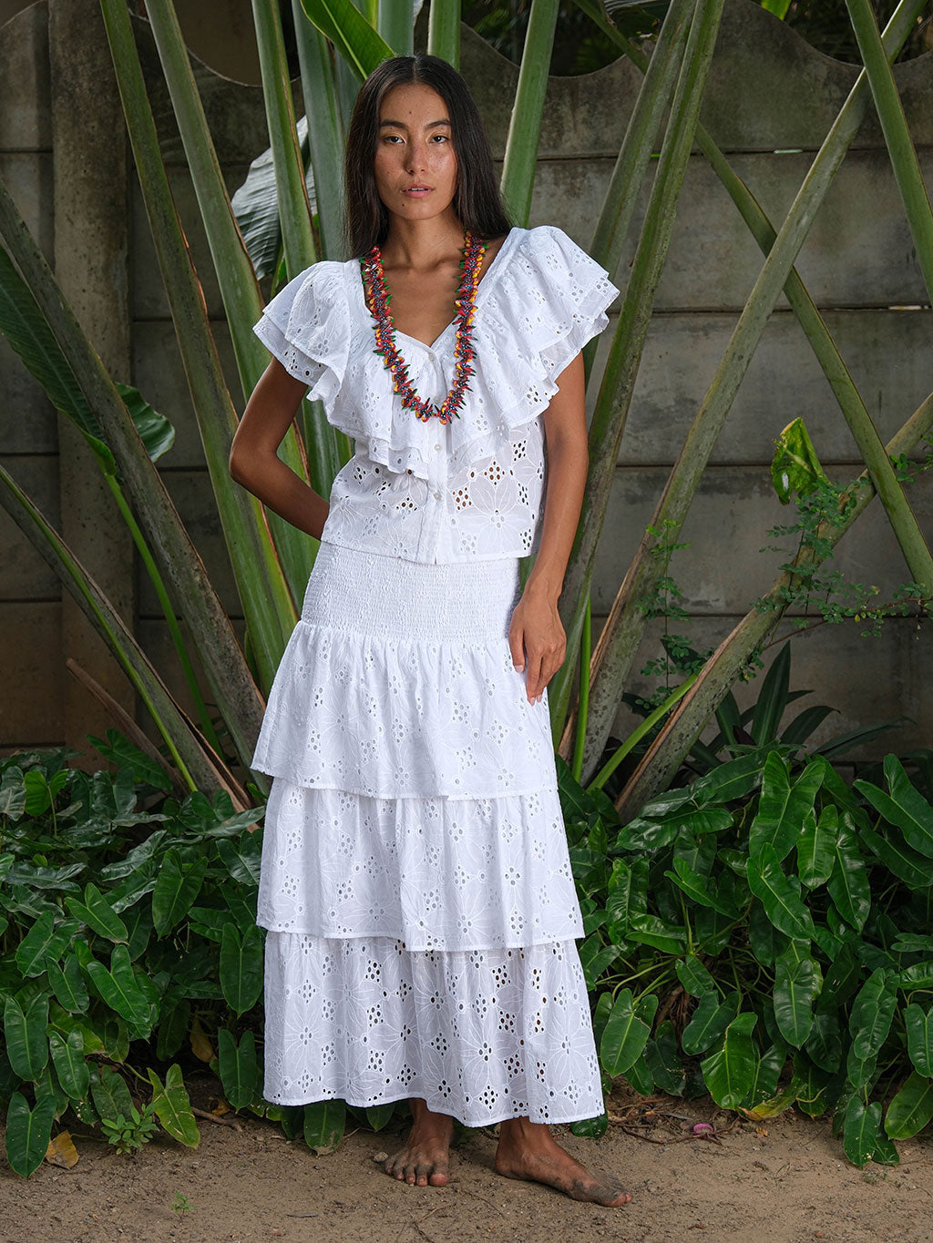 Sweet Pea Blouse Lace White