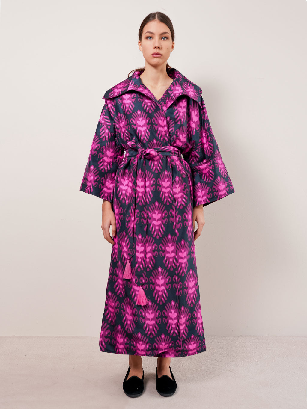 Licorice Coat Ikat Navy Pink