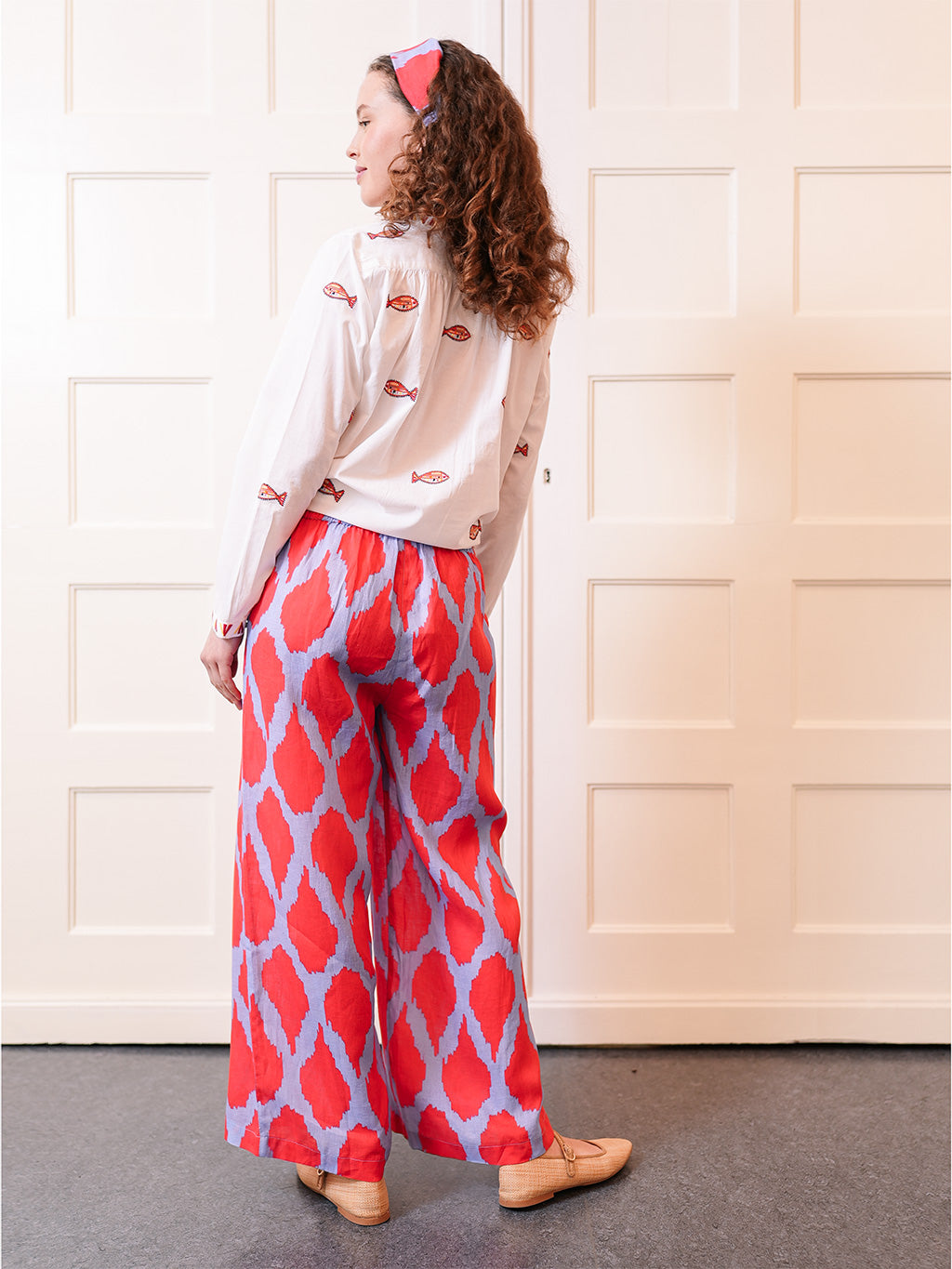 Fennel Pants Ikat Red