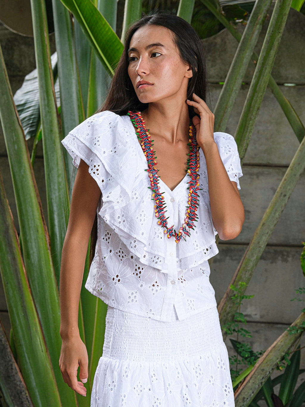 Sweet Pea Blouse Lace White