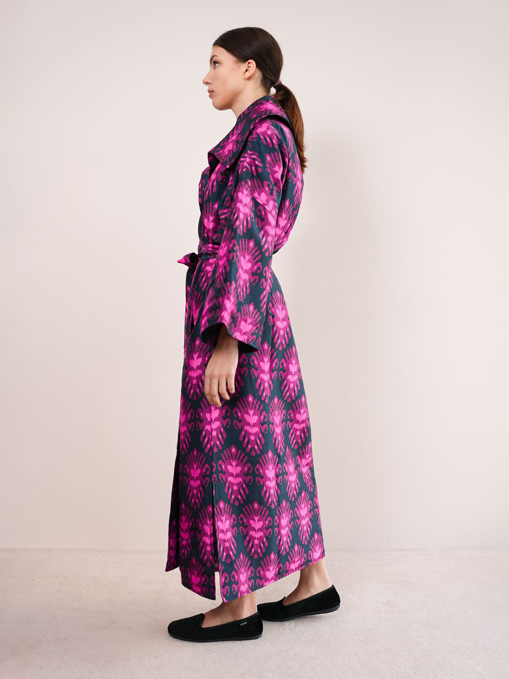 Licorice Coat Ikat Navy Pink