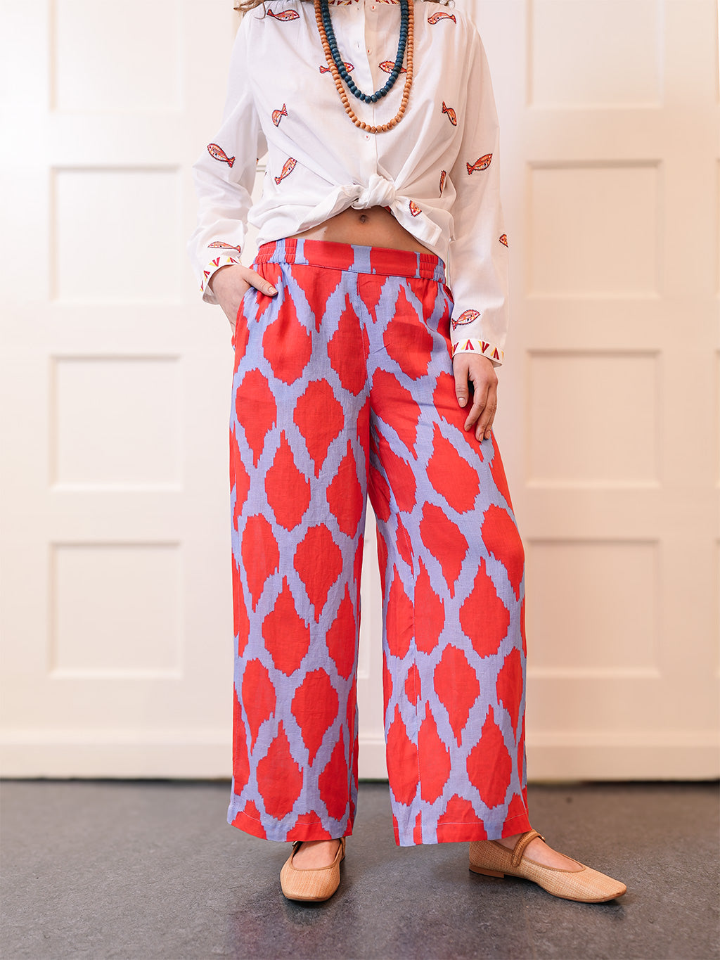 Fennel Pants Ikat Red