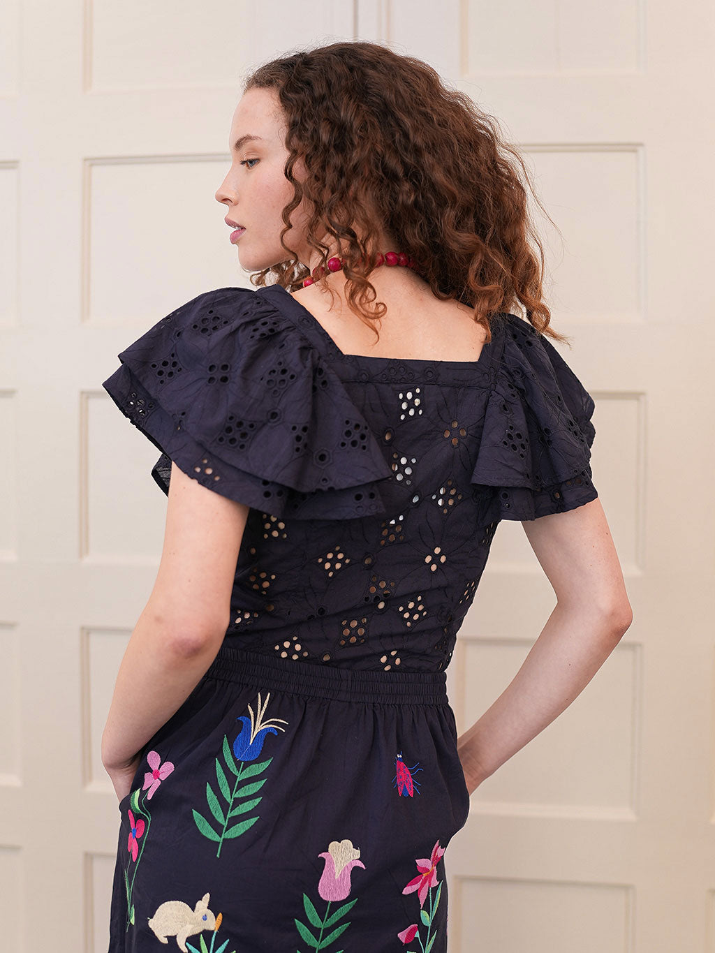 liten リテン Sweet pea Blouse Sweet Pea Blouse Lace Navy - Nimo with Love – Nimo With Love