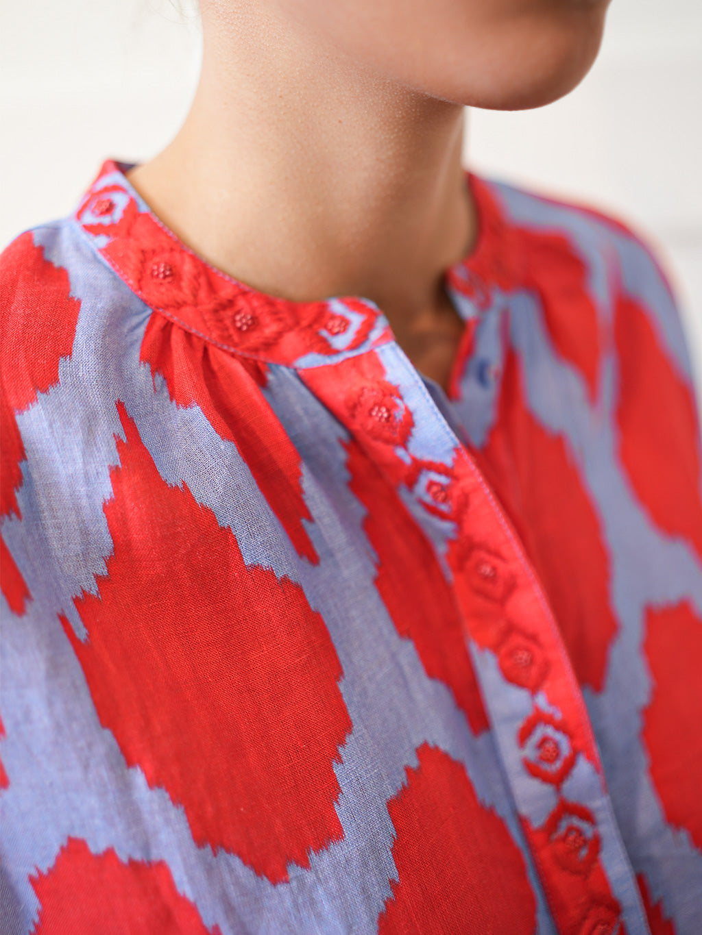 Sassafras Blouse Ikat Red