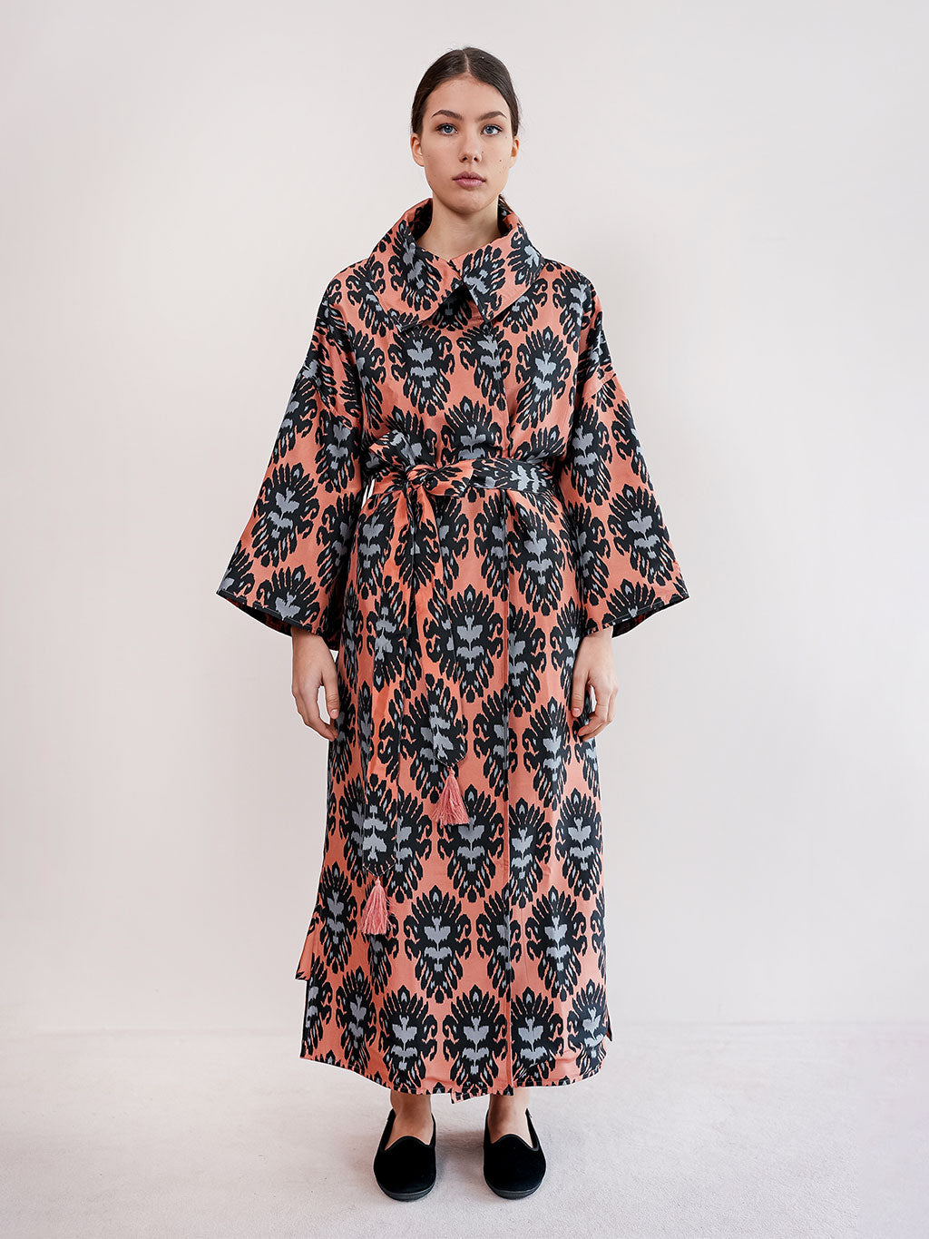 Licorice Coat Ikat Cinnamon Black