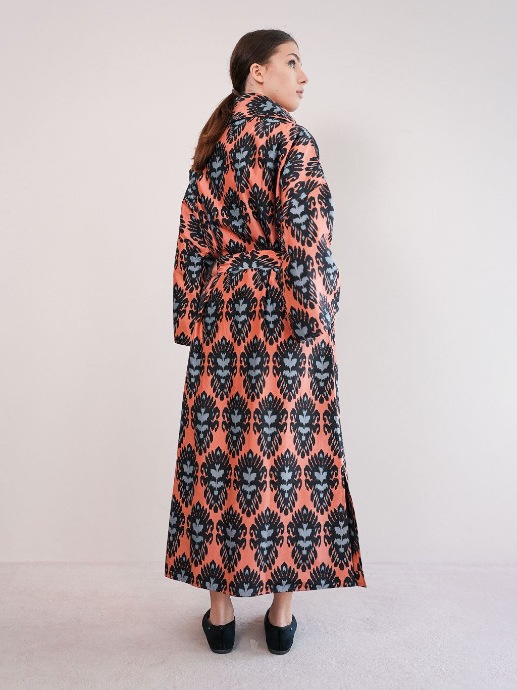 Licorice Coat Ikat Cinnamon Black