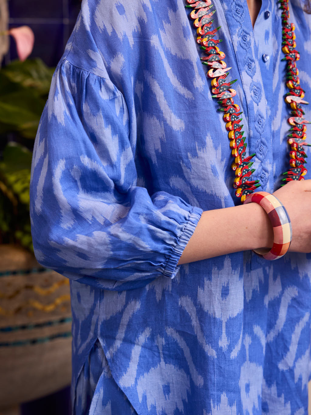 Sassafras Blouse Ikat Blue