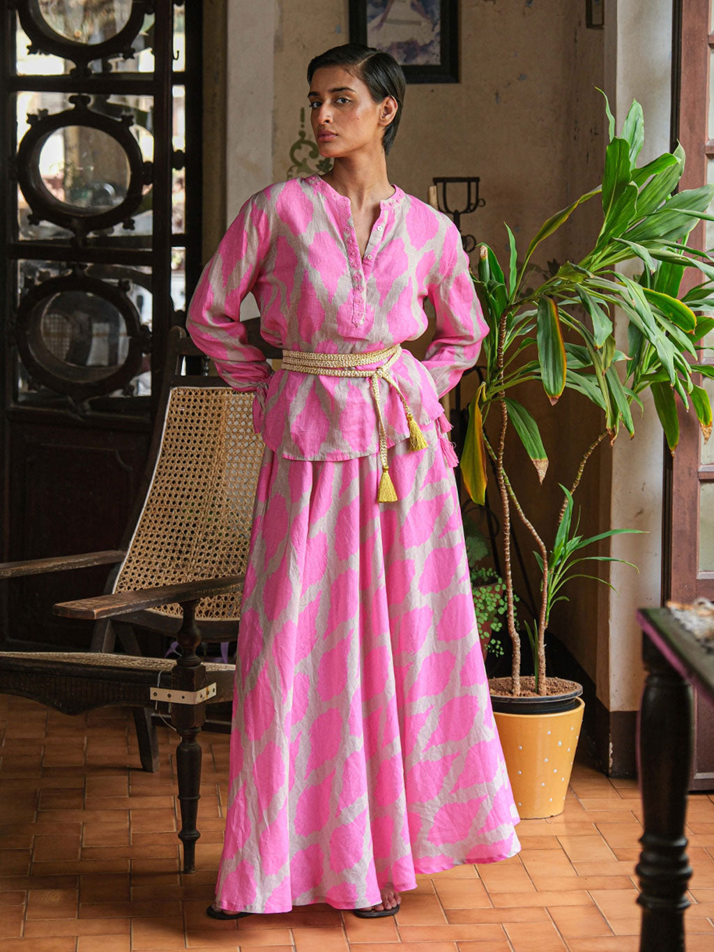 Vanilla Skirt Ikat Pink - Nimo with Love | Resort SS25