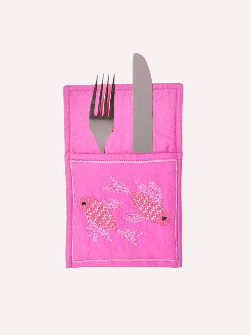 Cutlery Pocket Fish on Pink