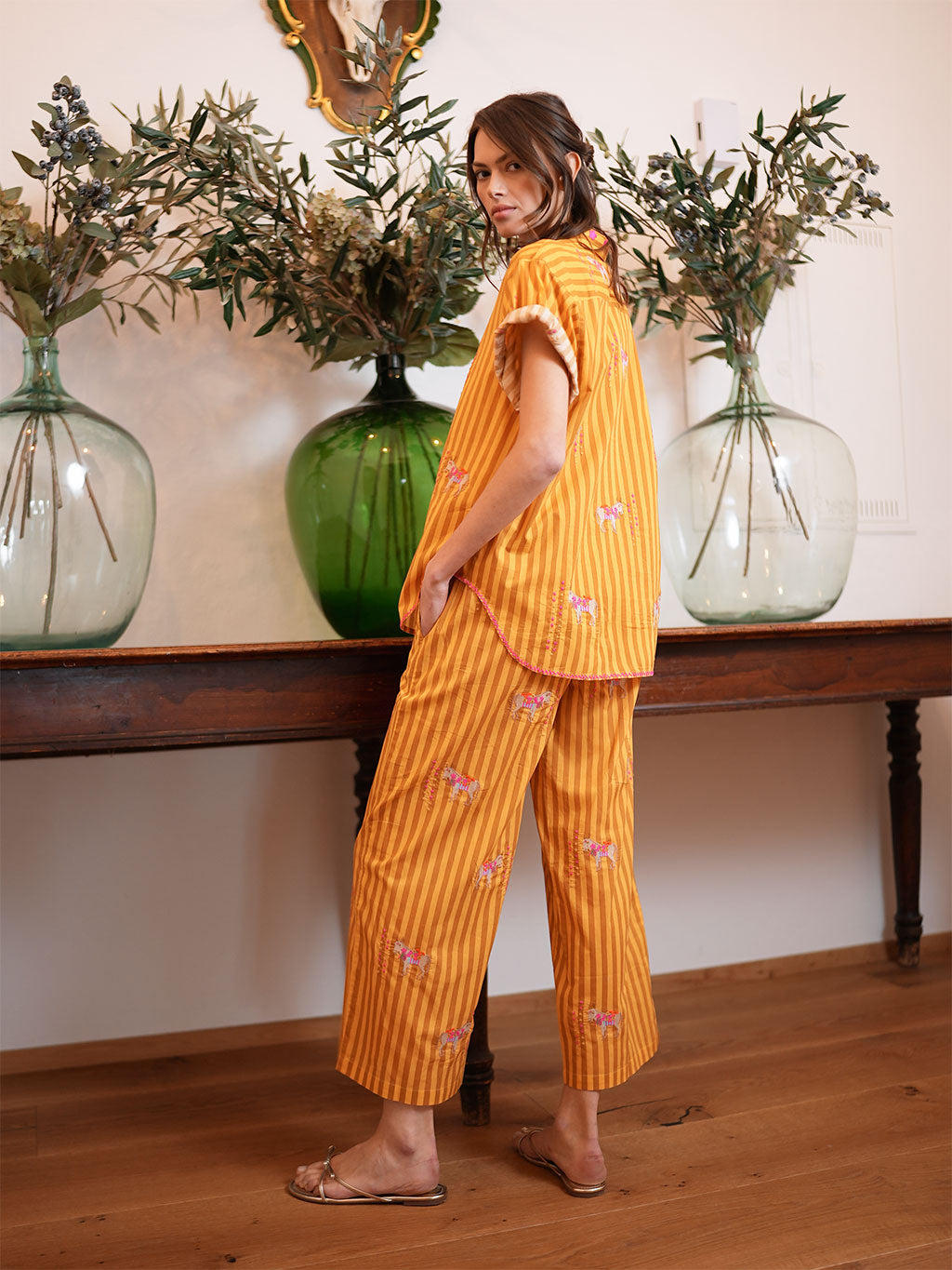 Fennel Pants Donkey on Yellow Stripes