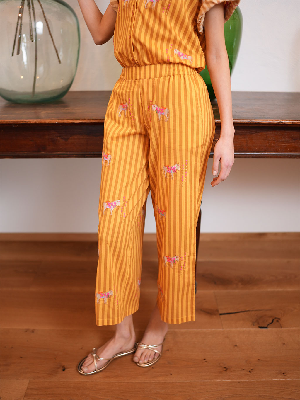 Fennel Pants Donkey on Yellow Stripes