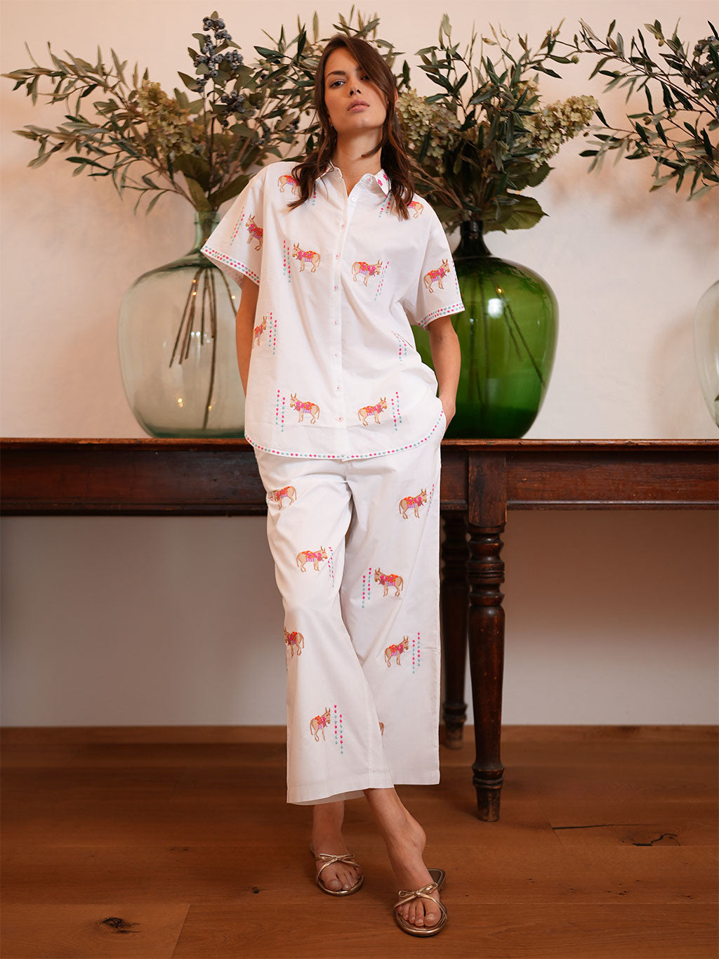 Fig Blouse Donkey on White