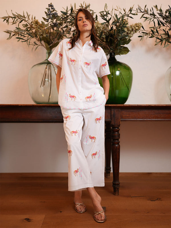 Fig Blouse Donkey on White