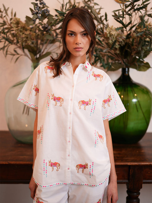 Fig Blouse Donkey on White