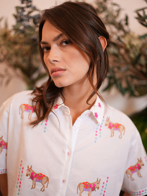 Fig Blouse Donkey on White