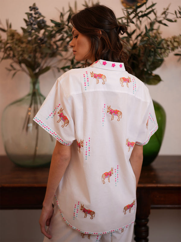Fig Blouse Donkey on White