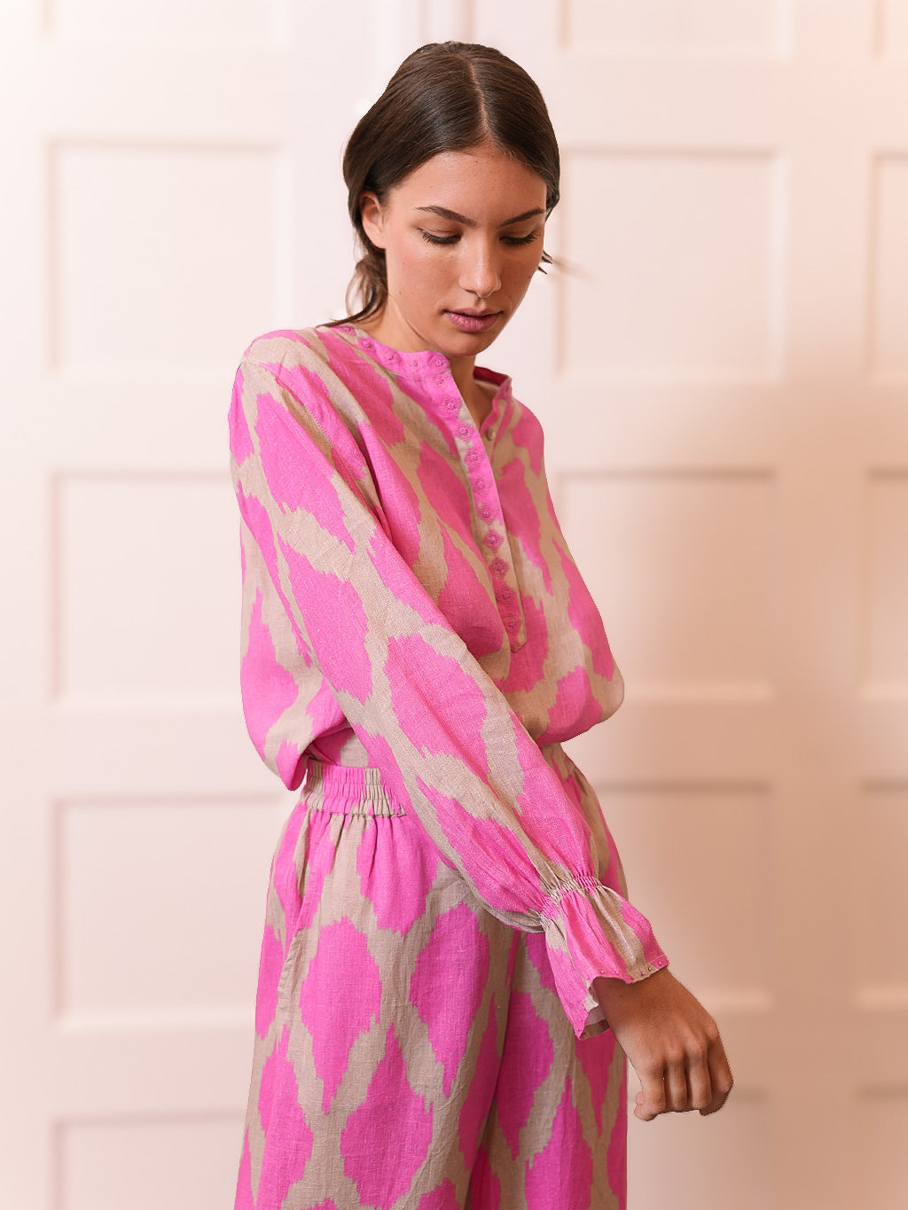 Broom Blouse Ikat Pink