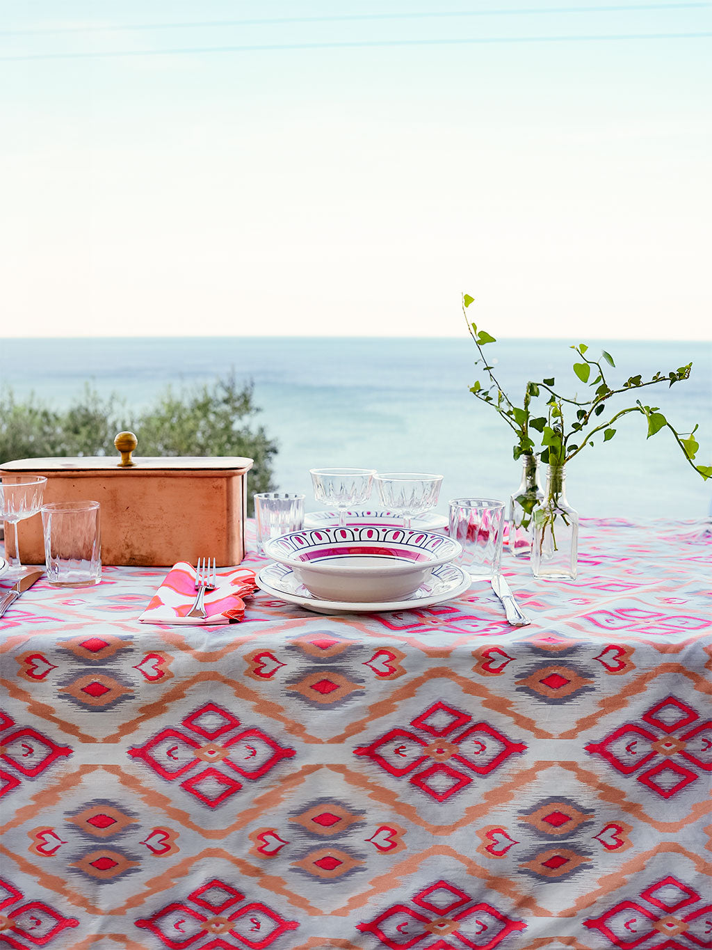 Table Cloth Ikat Sorbet