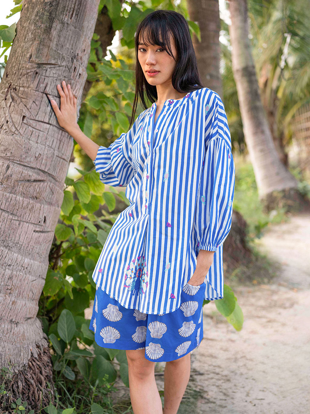 Sassafras Blouse Blue Stripes