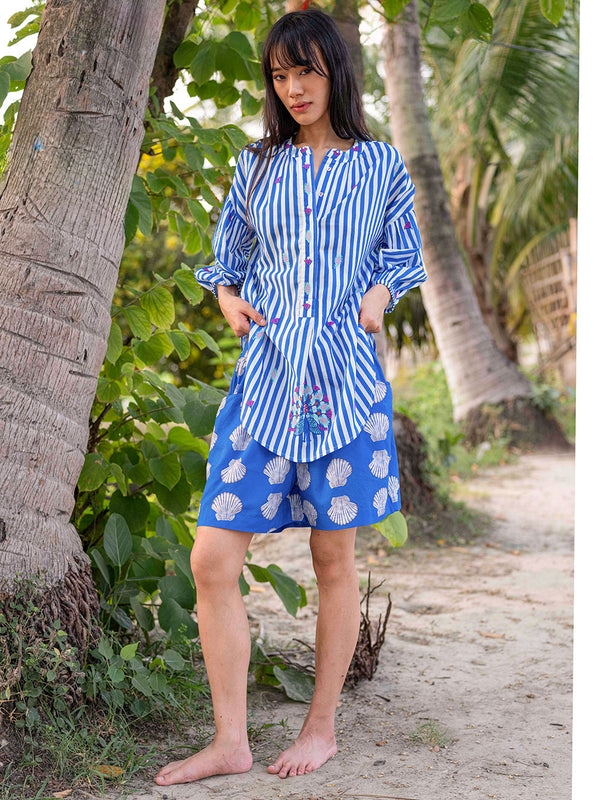 Sassafras Blouse Blue Stripes